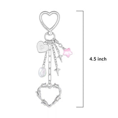 Barbed Wire Heart Bag Charm