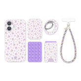 Dainty Lilac Floral iPhone Bundle Set