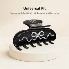 Black Crystal Bow Hair Clip