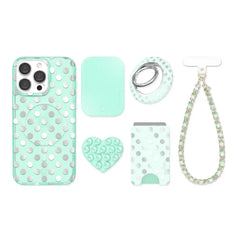 Mint Chrome Polka Dot iPhone Bundle Set