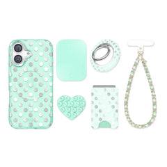 Mint Chrome Polka Dot iPhone Bundle Set