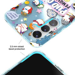 Pudgy Penguins Iceberg Glitter Samsung Case