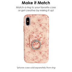 Nude Red Chrome Floral Phone Ring