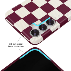 Burgundy Vibe Checker Samsung Case
