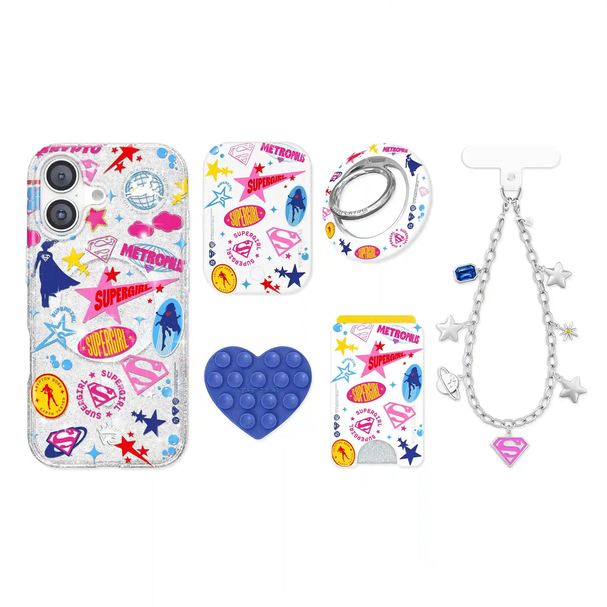 Supergirl Krypto Glitter iPhone Bundle Set